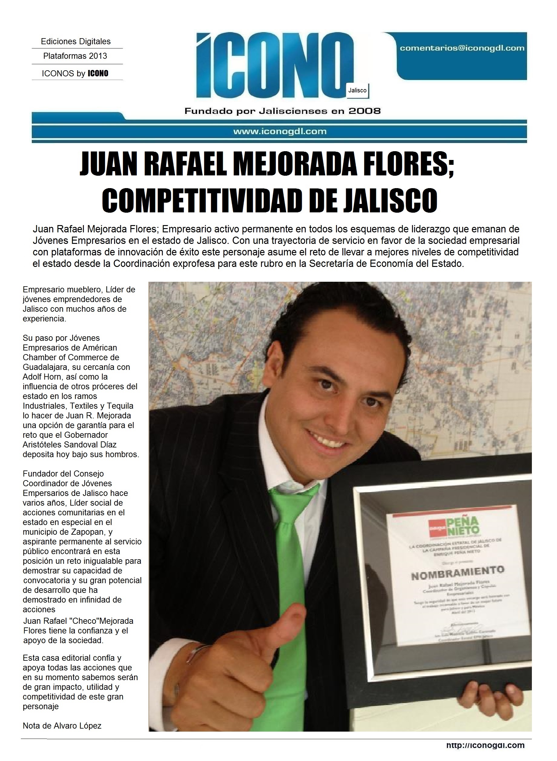 ICONO Juan Rafael Mejorada Flores | Hemeroteca INDICE by ICONO